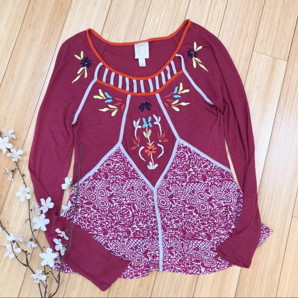 Anthropologie Tops - Anthropologie RicRac Jalapa embroidered shirt, S.